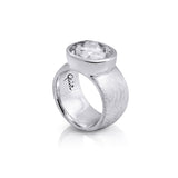 Sterling Silver Ring with Swiss Stone Cristal Quartz by Gexist®