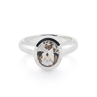 Sterling Silver Ring with Swiss Stone Cristal Quartz by Gexist®
