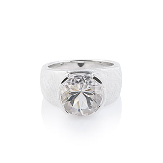 Sterling Silver Ring with Swiss Stone Cristal Quartz by Gexist®