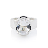 Sterling Silver Ring with Swiss Stone Cristal Quartz by Gexist®