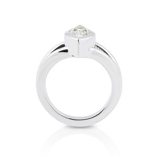 Sterling Silver Ring with Swiss Stone Cristal Quartz by Gexist®