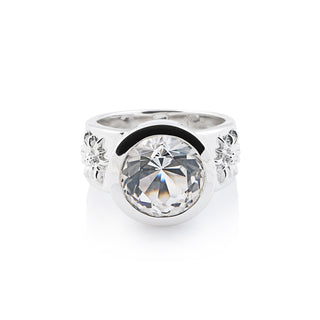 Sterling Silver Ring with Swiss Stone Cristal Quartz by Gexist®