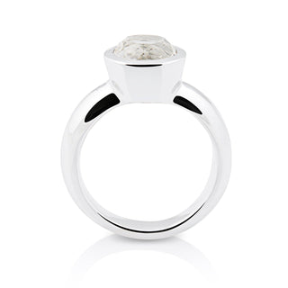 Sterling Silver Ring with Swiss Stone Cristal Quartz by Gexist®