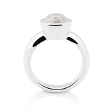 Sterling Silver Ring with Swiss Stone Cristal Quartz by Gexist®