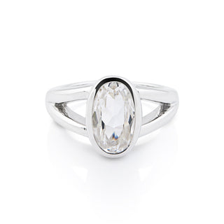 Sterling Silver Ring with Swiss Stone Cristal Quartz by Gexist®