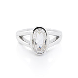 Sterling Silver Ring with Swiss Stone Cristal Quartz by Gexist®