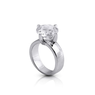 Sterling Silver Ring with Swiss Stone Cristal Quartz by Gexist®