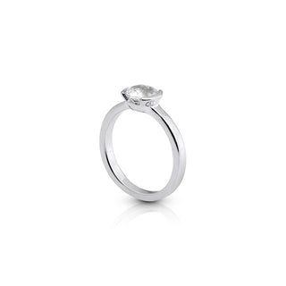 Sterling Silver Ring with Swiss Stone Cristal Quartz by Gexist®