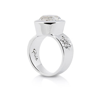 Sterling Silver Ring with Swiss Stone Cristal Quartz by Gexist®