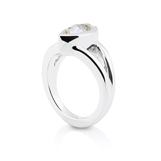 Sterling Silver Ring with Swiss Stone Cristal Quartz by Gexist®