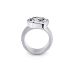 Sterling Silver Ring with Swiss Stone Cristal Quartz by Gexist®