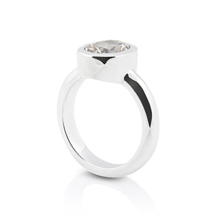 Sterling Silver Ring with Swiss Stone Cristal Quartz by Gexist®