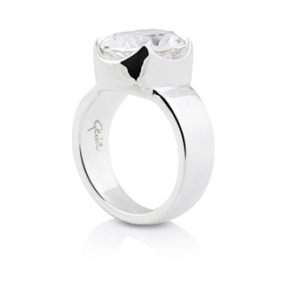 Sterling Silver Ring with Swiss Stone Cristal Quartz by Gexist®