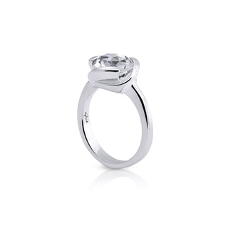 Sterling Silver Ring with Swiss Stone Cristal Quartz by Gexist®