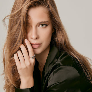 Sterling Silver Ring with Swiss Stone Smoky Quartz by Gexist®