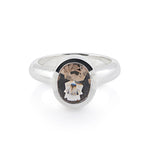 Sterling Silver Ring with Swiss Stone Smoky Quartz by Gexist®