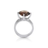 Sterling Silver Ring with Swiss Stone Smoky Quartz by Gexist®