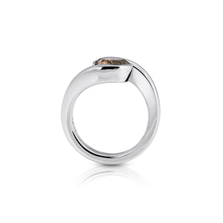 Sterling Silver Ring with Swiss Stone Smoky Quartz by Gexist®