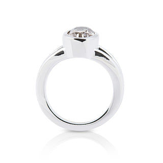 Sterling Silver Ring with Swiss Stone Smoky Quartz by Gexist®