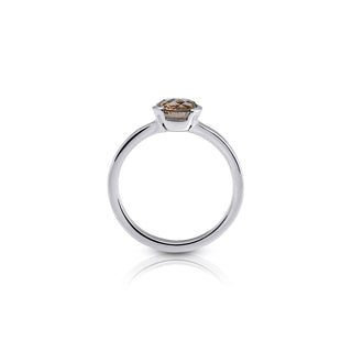 Sterling Silver Ring with Swiss Stone Smoky Quartz by Gexist®