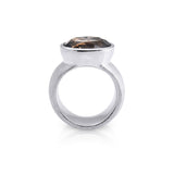 Sterling Silver Ring with Swiss Stone Smoky Quartz by Gexist®