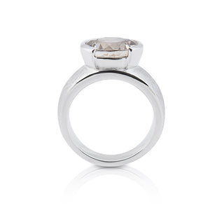 Sterling Silver Ring with Swiss Stone Smoky Quartz by Gexist®