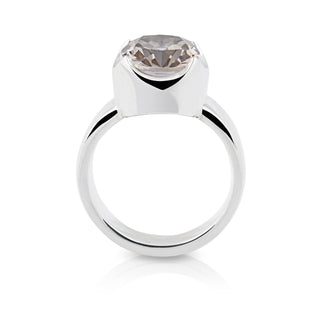 Sterling Silver Ring with Swiss Stone Smoky Quartz by Gexist®