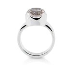 Sterling Silver Ring with Swiss Stone Smoky Quartz by Gexist®