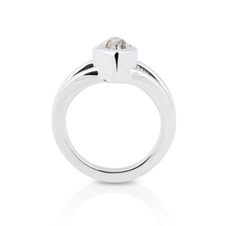 Sterling Silver Ring with Swiss Stone Smoky Quartz by Gexist®