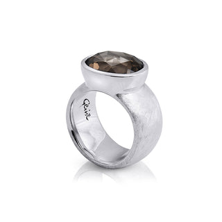 Sterling Silver Ring with Swiss Stone Smoky Quartz by Gexist®