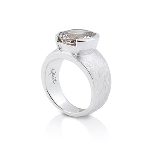 Sterling Silver Ring with Swiss Stone Smoky Quartz by Gexist®