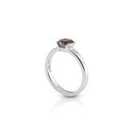 Sterling Silver Ring with Swiss Stone Smoky Quartz by Gexist®