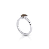 Sterling Silver Ring with Swiss Stone Smoky Quartz by Gexist®