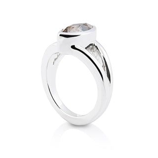 Sterling Silver Ring with Swiss Stone Smoky Quartz by Gexist®