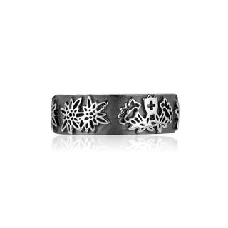 Sterling Silver Ring with a bunch of Edelweiss by Gexist®