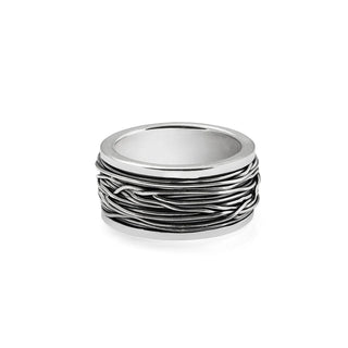 Sterling Silver Ring with coiled M threads by Gexist®