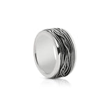 Sterling Silver Ring with coiled M threads by Gexist®