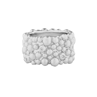 Sterling Silver Ring with small balls and Zirconia design by Gexist®