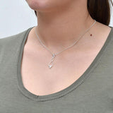Sterling Silver Simple Celtic Loop Necklace (ME421P) by Gexist®