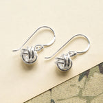 Sterling Silver Simple Knot Drop Earrings (ME495) by Gexist®