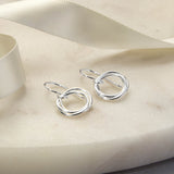 Sterling Silver Simple Rings Earrings (ML867) by Gexist®