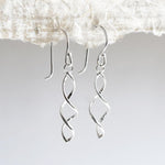 Sterling Silver Simple Twist Earrings (ME394E) by Gexist®