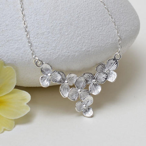 Sterling Silver Six Flower Necklace (MB127N) by Gexist®