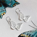 Sterling Silver Small Monarch Butterfly Earrings (MF501E) by Gexist®