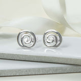 Sterling Silver Spiral Stud Earrings (MD304E) by Gexist®