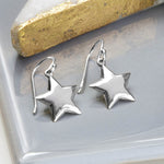 Sterling Silver Star Drop Earrings (ME453) by Gexist®