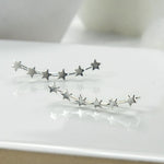 Sterling Silver Star Ear Climbers (ME411E) by Gexist®