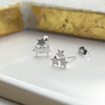 Sterling Silver Star Stud Earrings (MC252E) by Gexist®