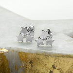 Sterling Silver Star Stud Earrings (MC252E) by Gexist®