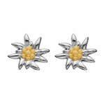 Sterling Silver Stud Earring with Bicolor Edelweiss pattern by Gexist®
